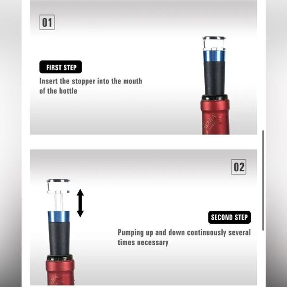 Wine Accessories 4 pc Set - Aerator, Stainless Steel Ice Cubes, 2 Stoppers - Picture 8 of 16